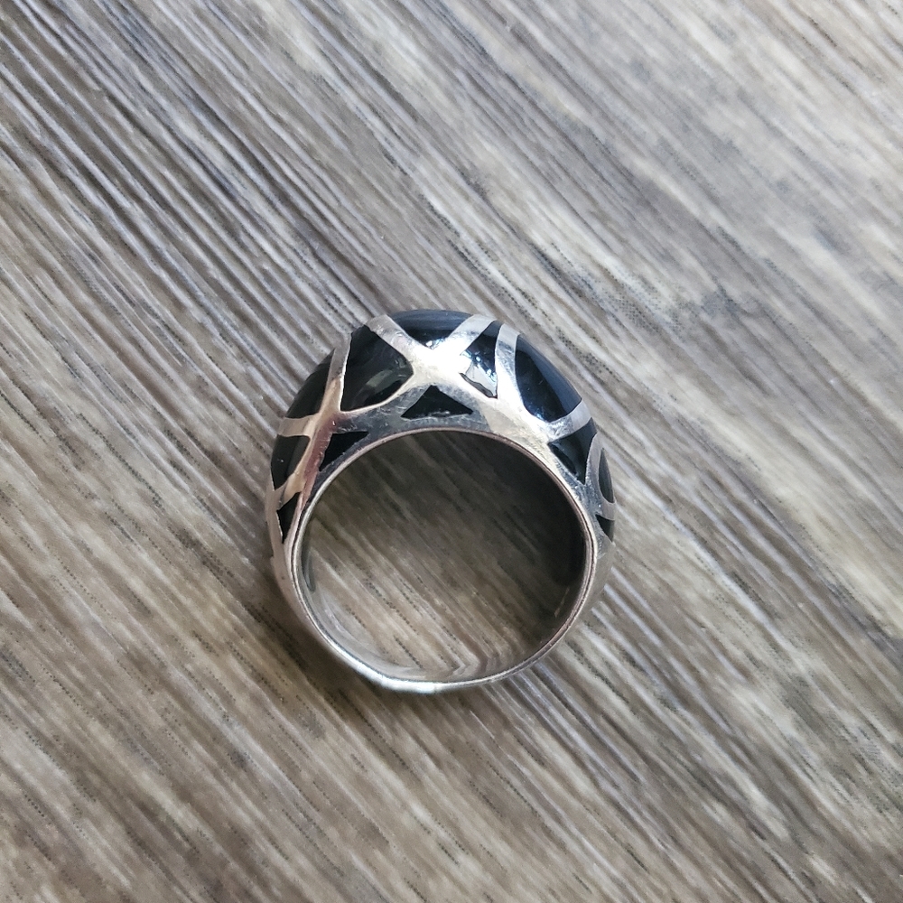 Sterling & Black Stylized Ring